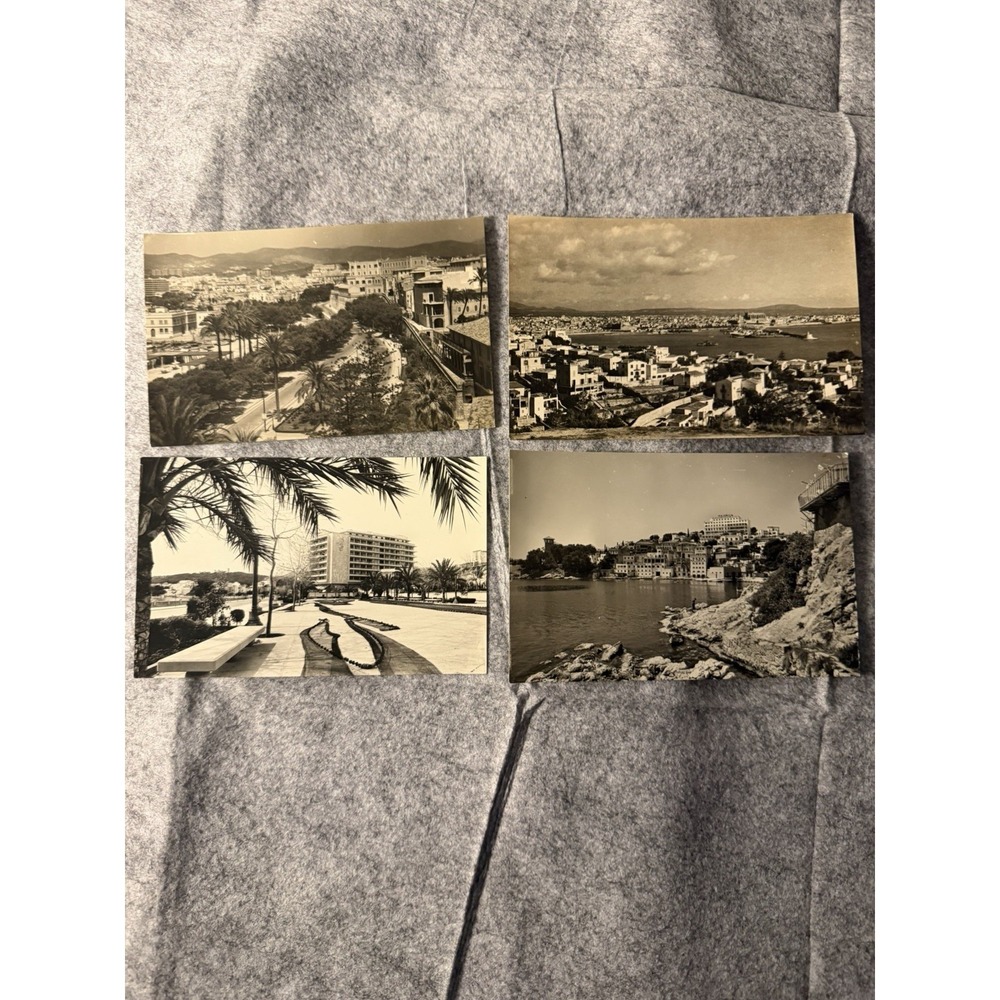 Vintage 1960s-1970s destination postcards, Palma de mallorca, lot of 4, blank